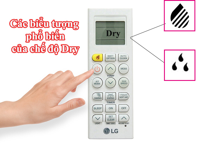 biểu tượng chế độ dry của điều hòa