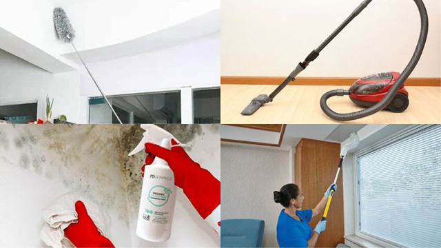 Cần chuẩn bị đầy đủ dụng cụ trước khi làm sạch trần nhà 
