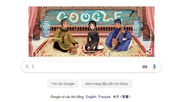 Ca trù lần đầu tiên xuất hiện trên trang chủ tiếng Việt của Google