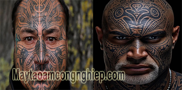 Tattoo Maori ở mặt uy nghiêm