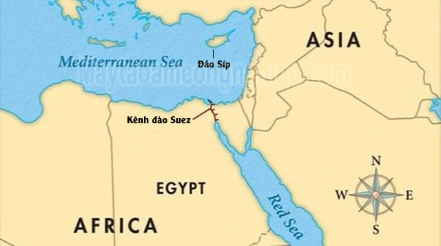 Síp nằm gần cửa ngõ kênh đào Suez